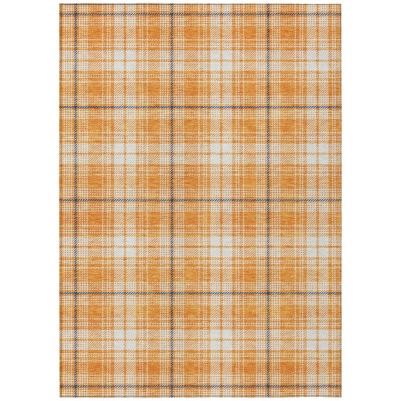 Aurora Orange Washable Indoor-Outdoor Rug - , 2'6" x 3'10"