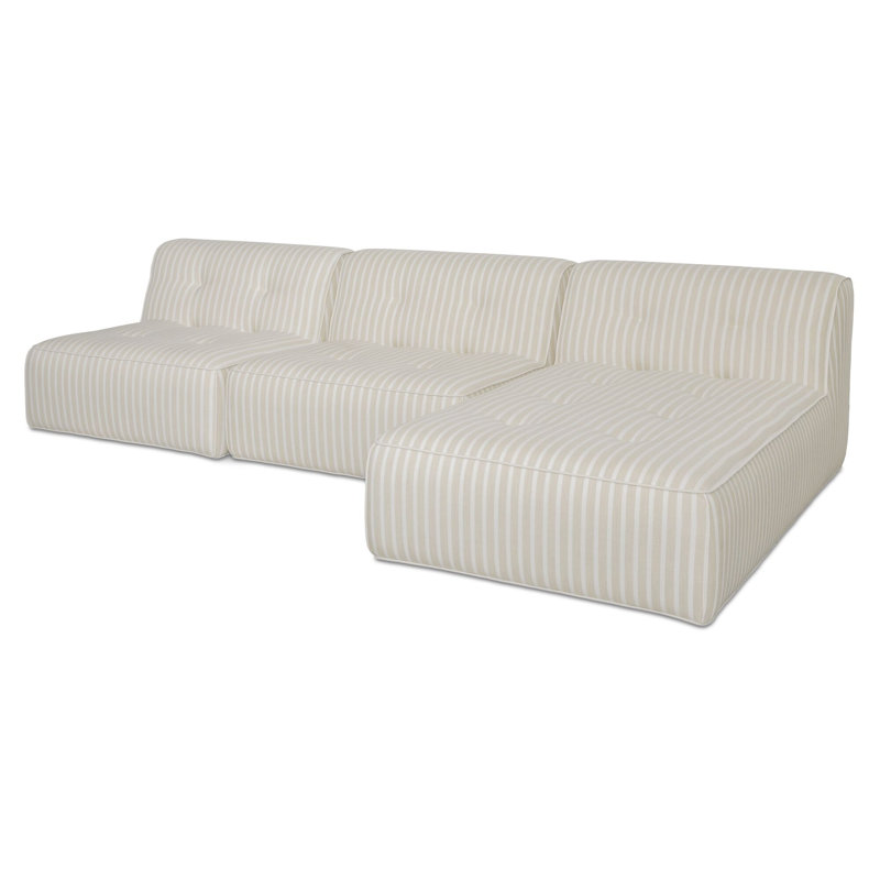 Perche 2 pièces Perrie, Brown Stripe Acrylic, 2 Armless Chairs; Chaise