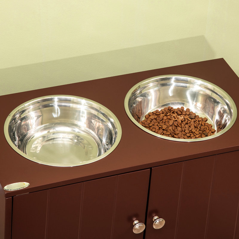 Grand grand bol surélevé pour animaux de compagnie - l 11,8 po, bols pour chiens bruns d'une capacité de 44 L facile à nettoyer