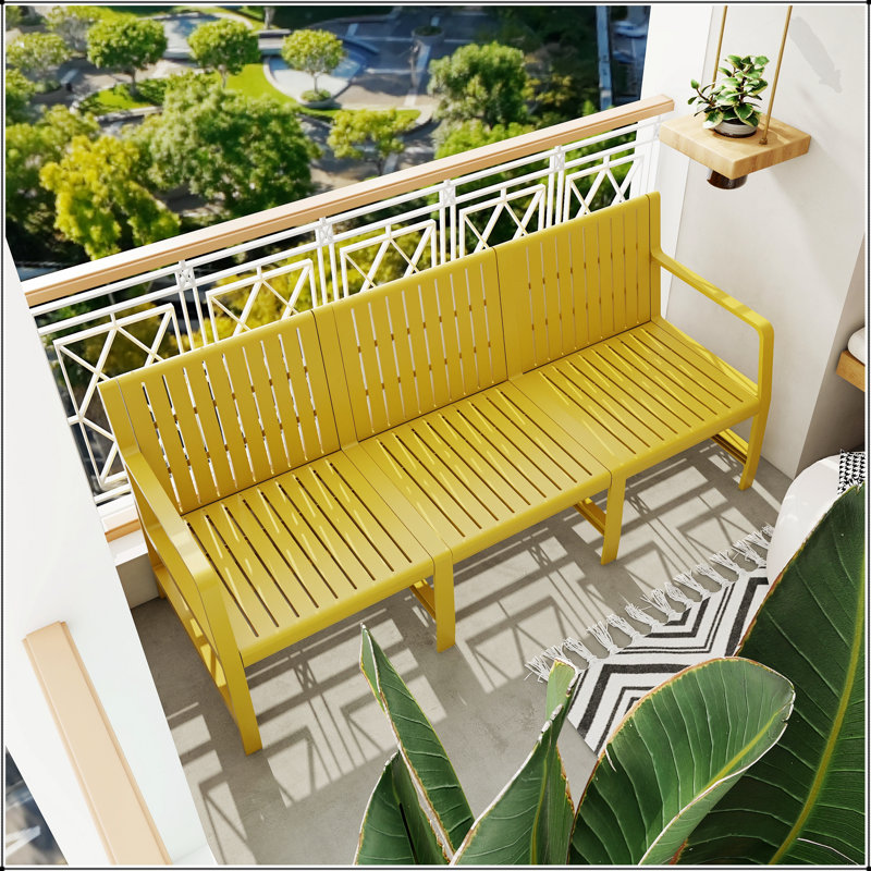 Holiday 3-Seater Waterproof PP Sofa For Indoor And Outdoor Use - Easy Assembly And Durable Design, Yellow