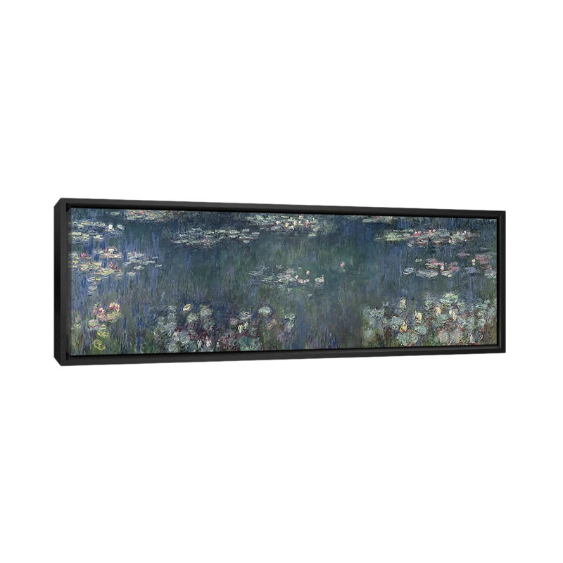 «Waterlilies Green Reflections» par Claude Monet, reproduction d'art sur toile tendue, H 16 po x l 48 po x P 1,5 po