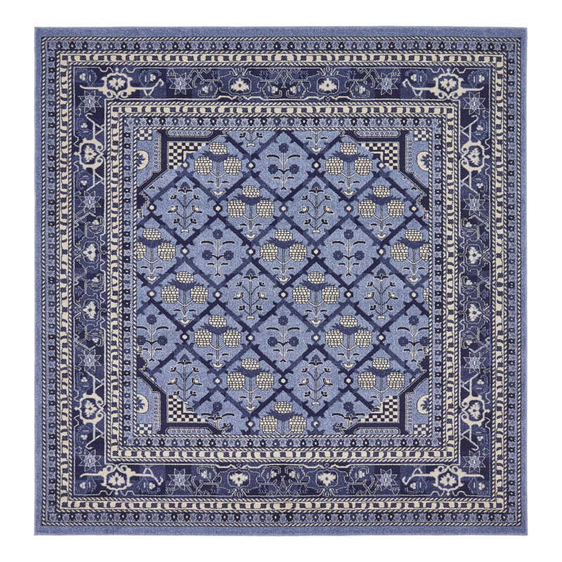 Hartle Geometric Indoor Rug, Square 6'
