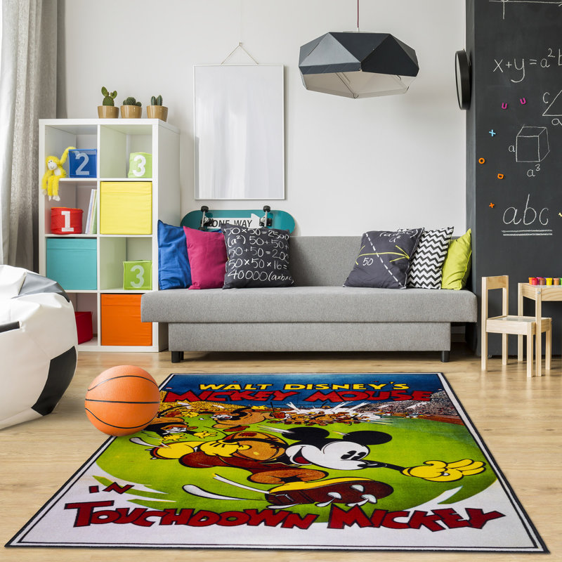 Tapis à imprimé numérique sous licence pour les jeunes Disney Mickey Mouse, 4 x 6