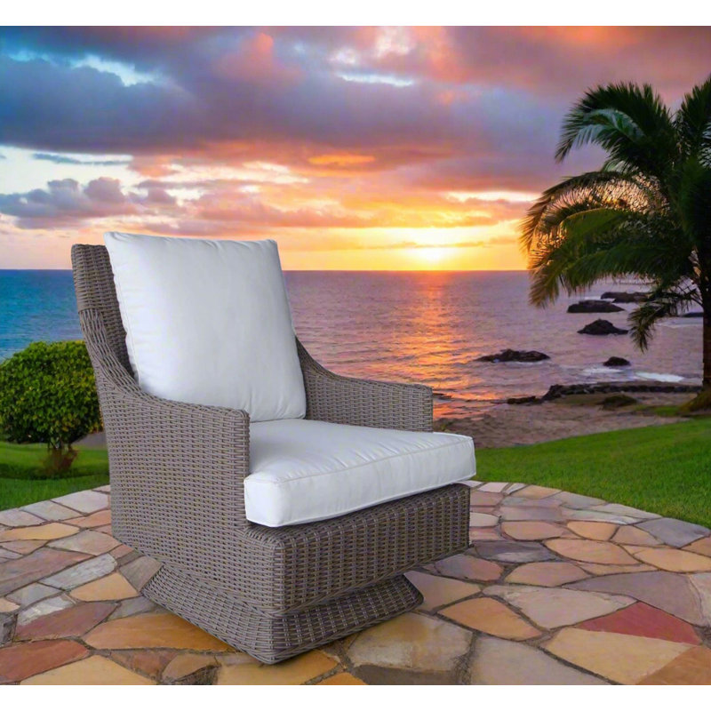 Adlare Swivel Wicker Outdoor Lounge Chair