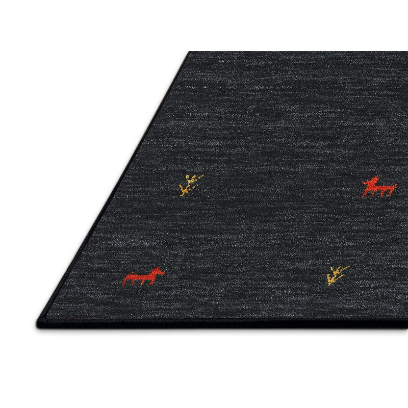 Tapis noir / orange, Rectangle 5 pi x 8 pi