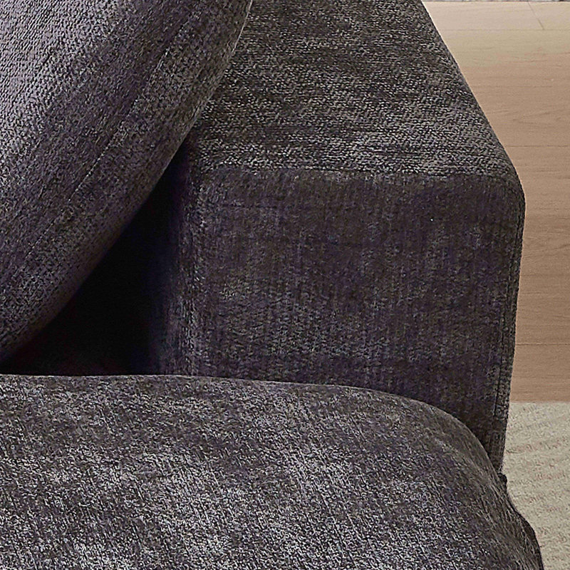 Canapé 108 pouces 108 po en chenille nuage, combinaison modulaire pour salon et appartement, Gris foncé
