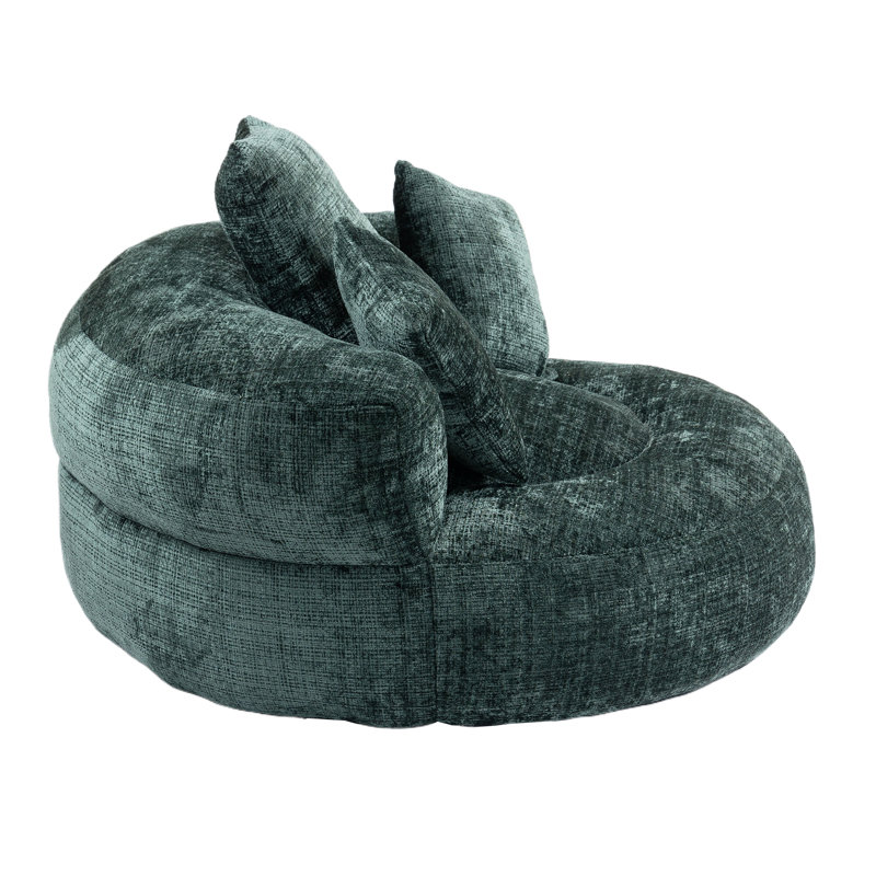 Chenille Bean Bag Chair, Emerald