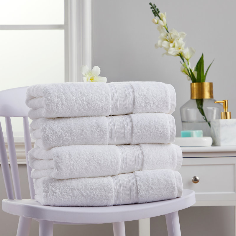 100% Cotton Bath Towel (Set of 4), White