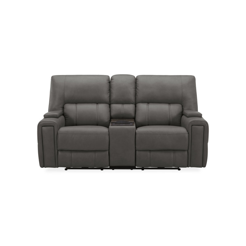 Causeuse inclinable électrique en cuir Harrison, Charbon