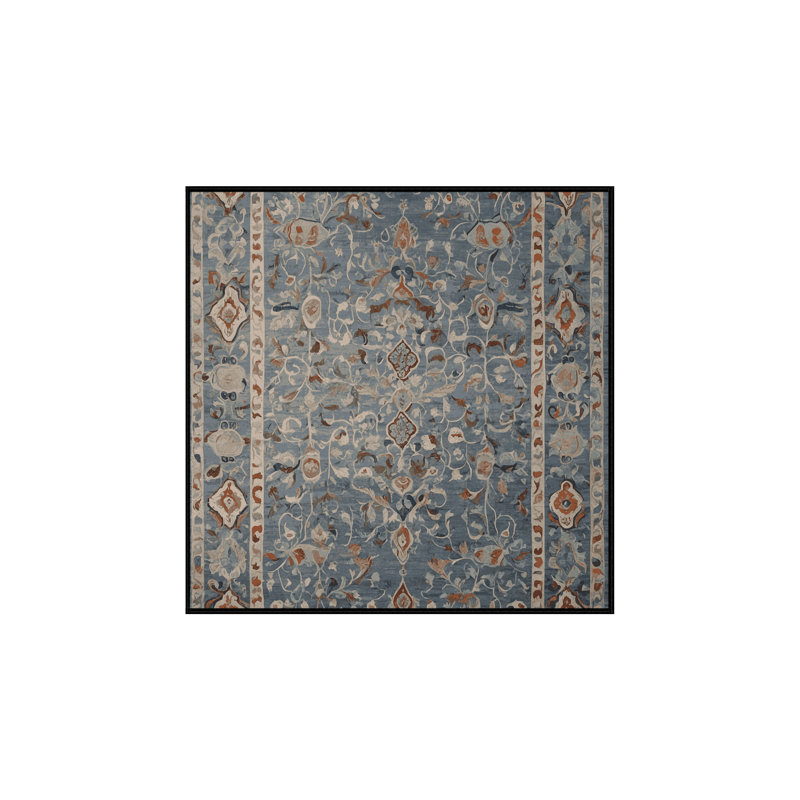 Machine Washable Black Area Rug, Square 5'