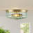 Bora Modern  Flush Mount Ceiling Light With Clear And Green Textured Glass Shade-1675236104