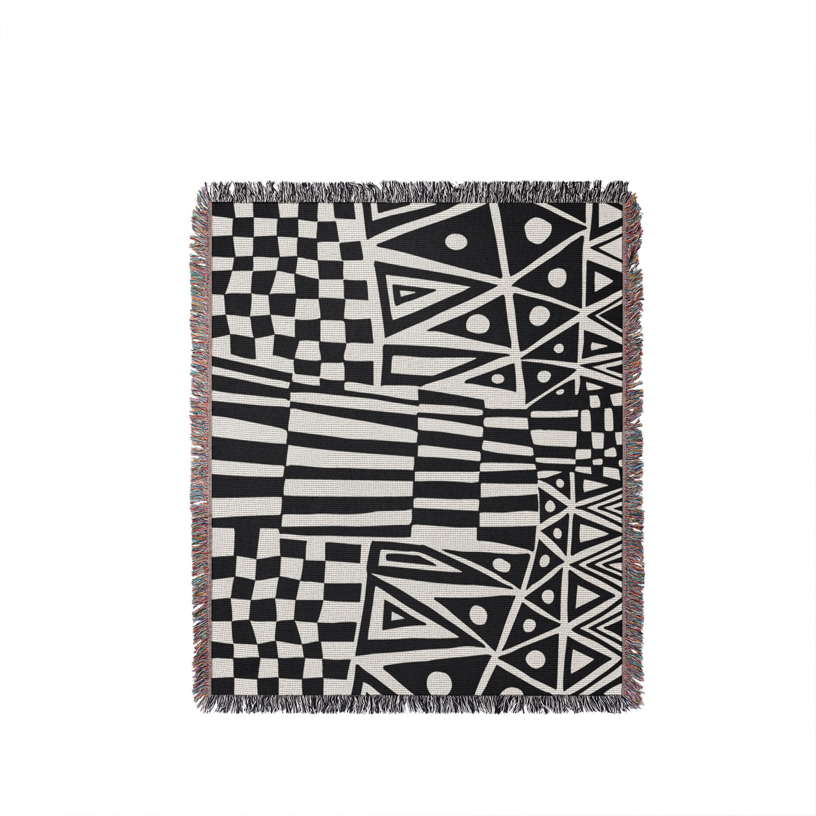 Cocodili Cotton Hand Woven Throw Blanket, 60" x 80" – Queen, Black
