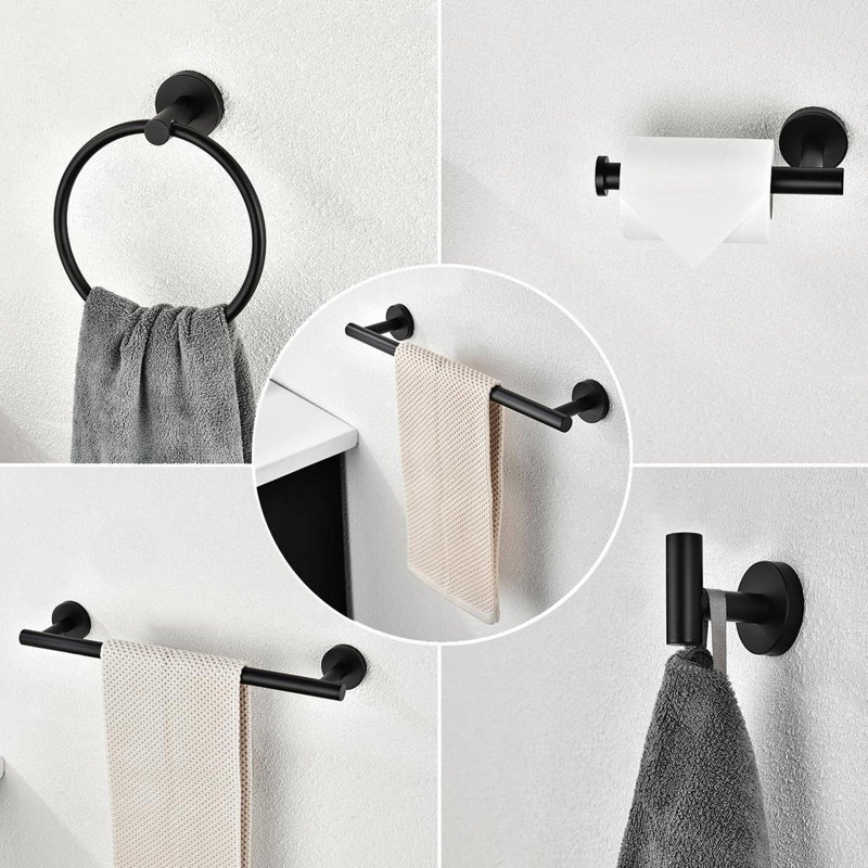 6 - Piece Bathroom Hardware Set, Matte Black