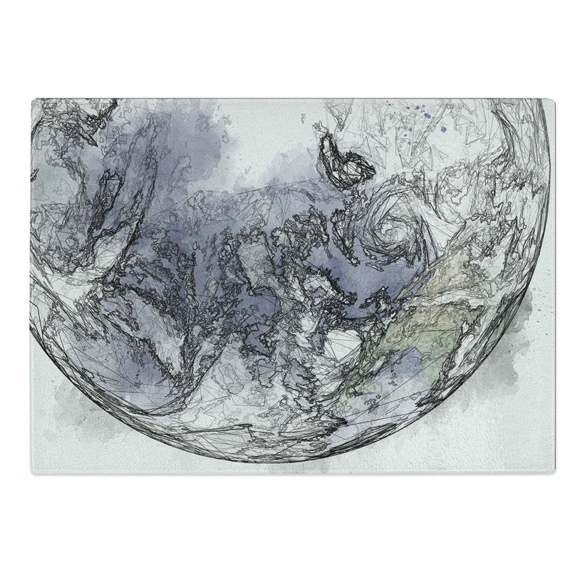 Glass Eastern Pacific Ocean of Earth in Abstract Chopping Board, 28.5 cm W x 20 cm L