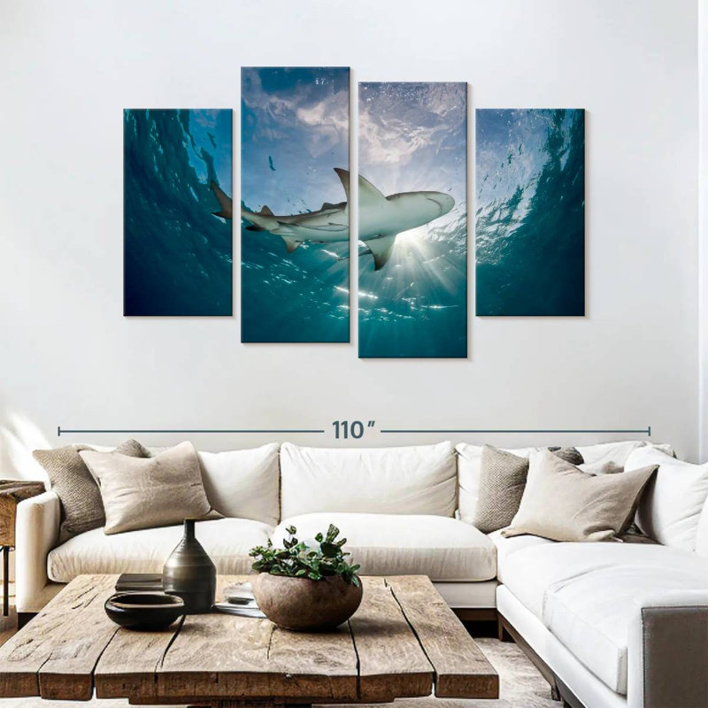 Brampt Lemon Shark In The Water, 54" H x 84" W