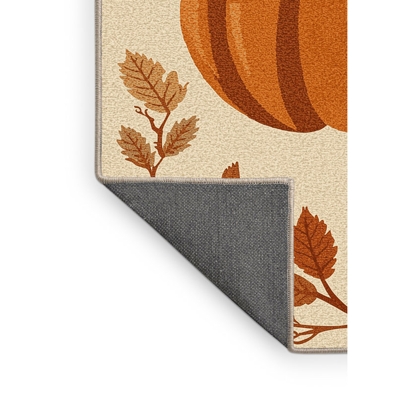 Soft Plush Fannin Thanksgiving Modern & Contemporary Abstract Area Rug in Beige – Beige Binding, 6x9
