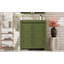 Meuble-lavabo de ferme 30 po avec lavabo en céramique, porte à fermeture en douceur, tablette réglable, armoire de rangement vert olive, structure en bois moderne, conception spacieuse et surface facile à nettoyer-1475087907