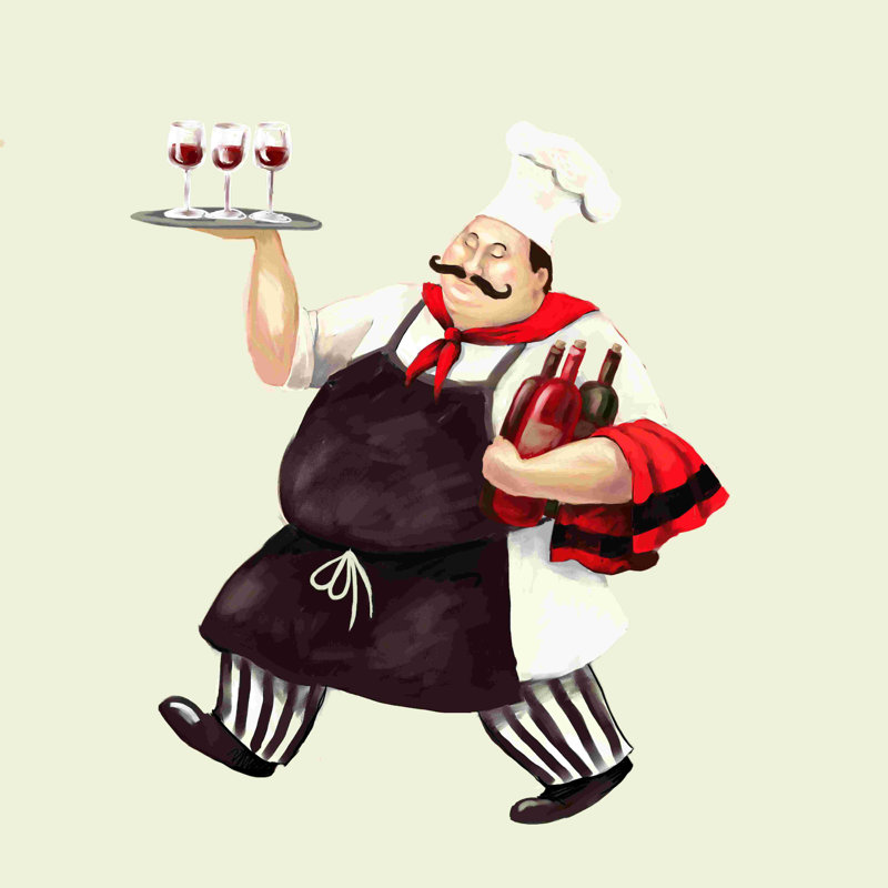 «Happy Chef Wine», H 30 po x l 30 po