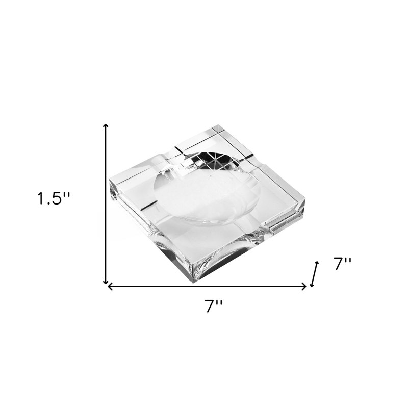 Plateau en cristal Aylisha, H 1 po x l 6 po x P 6 po