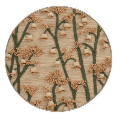 Tapis botanique brun lavable à la machine