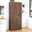 Armoire de cuisine avec 2 portes, 3 tablettes et réglable pour un rangement sur mesure dans divers endroits, grand placard autoportant, panneau de particules de 15 mm de largeur, arrière de 16,21 po de largeur, 69,08 de hauteur, armoire