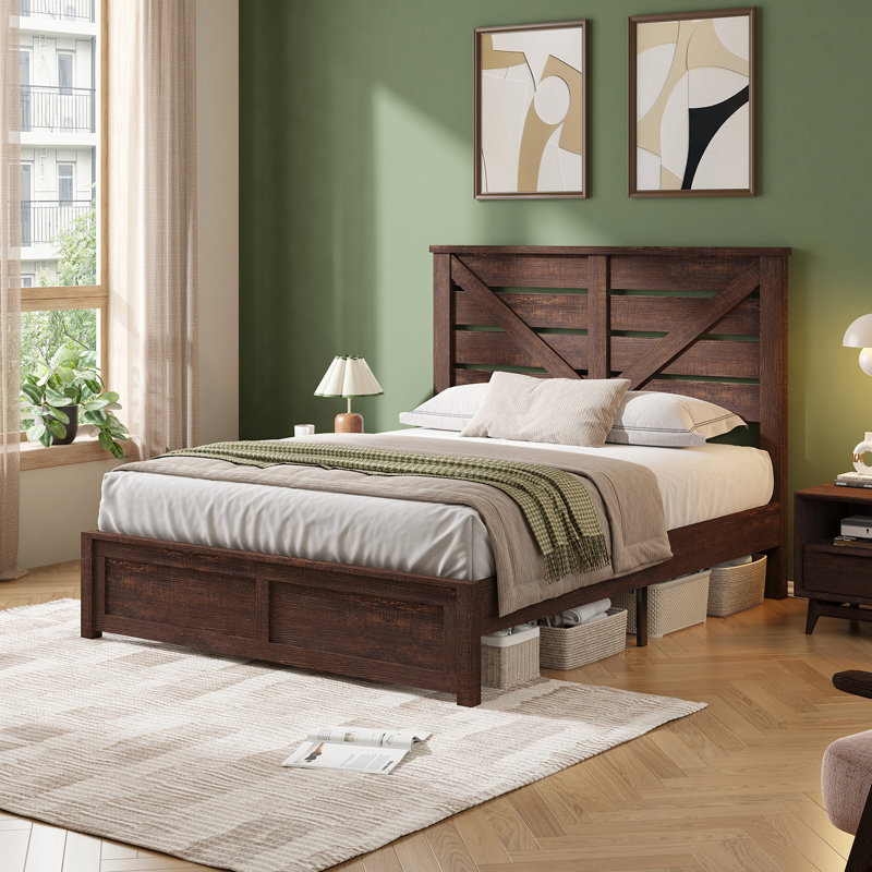 Devaya Panel Bed, Brown, Full