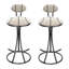 Ensemble de 2 tabourets de bar rembourrés avec tabourets rayés de hauteur comptoir en velours moderne pour îlot de cuisine, salon-1761733755