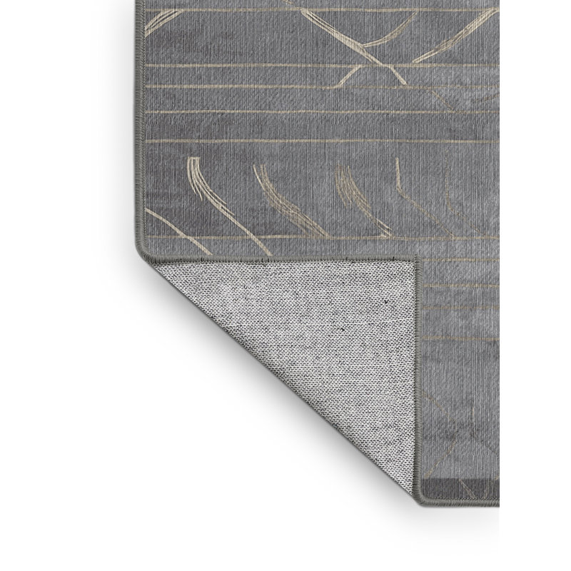 Tapis gris lavable à la machine, Rectangle 6 pi x 9 pi