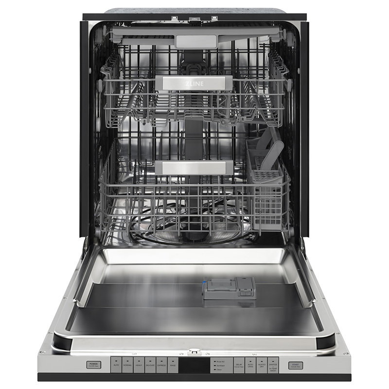 ZLINE Autograph 24 in. 3rd Rack Dishwasher w/ Auto Door Open, 44dBa, Black Panel & Bronze Handle, Champagne Bronze