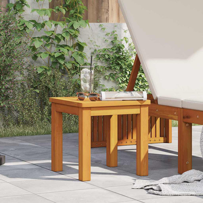 Square Solid Wood Outdoor Side Table - 35 cm W 35 cm D