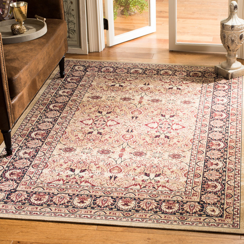 Boyers Cream/Red Area Rug, Rectangle 243 x 304cm