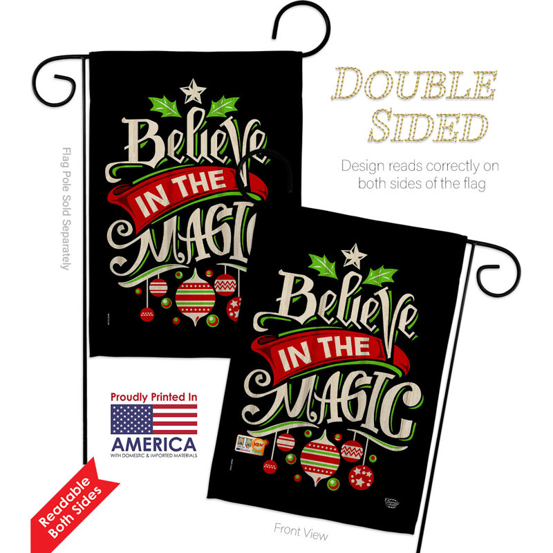 Drapeau de jardin en polyester 18,5 x 13 po Believe the Magic