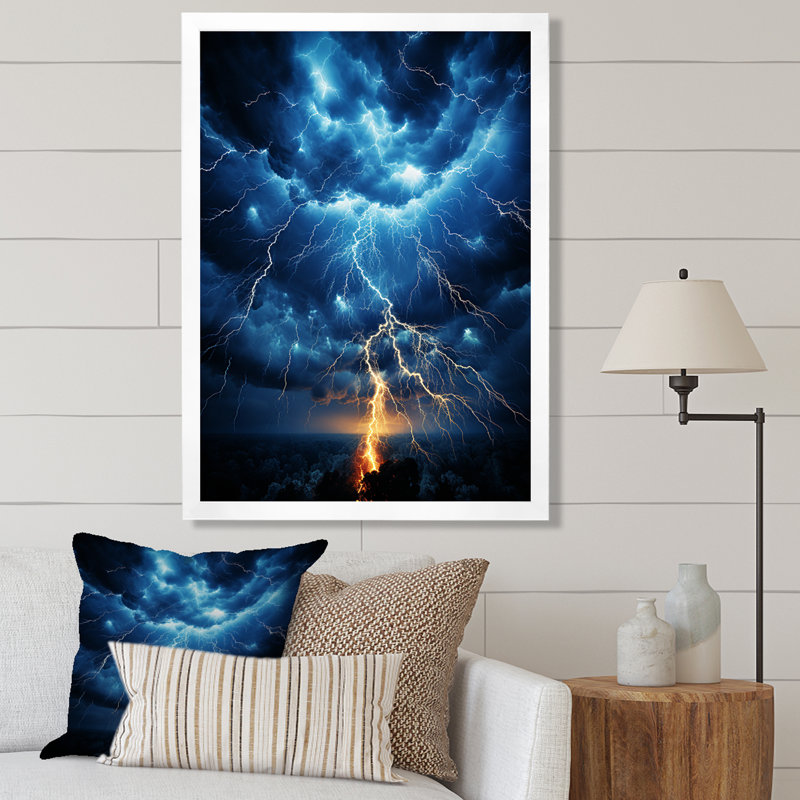 Radnitz Lightning Electric Dance I sur toile, H 20 po x l 12 po x P 1 po, Cadre photo blanc