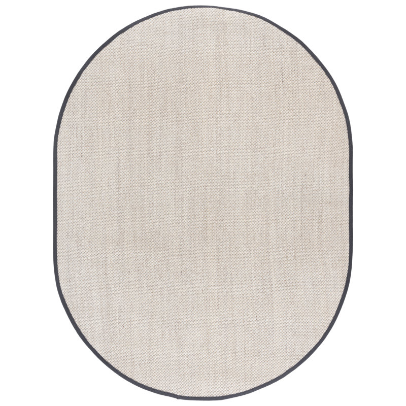 Tapis marbre sisal / gris foncé, Ovale 6 pi x 8 pi