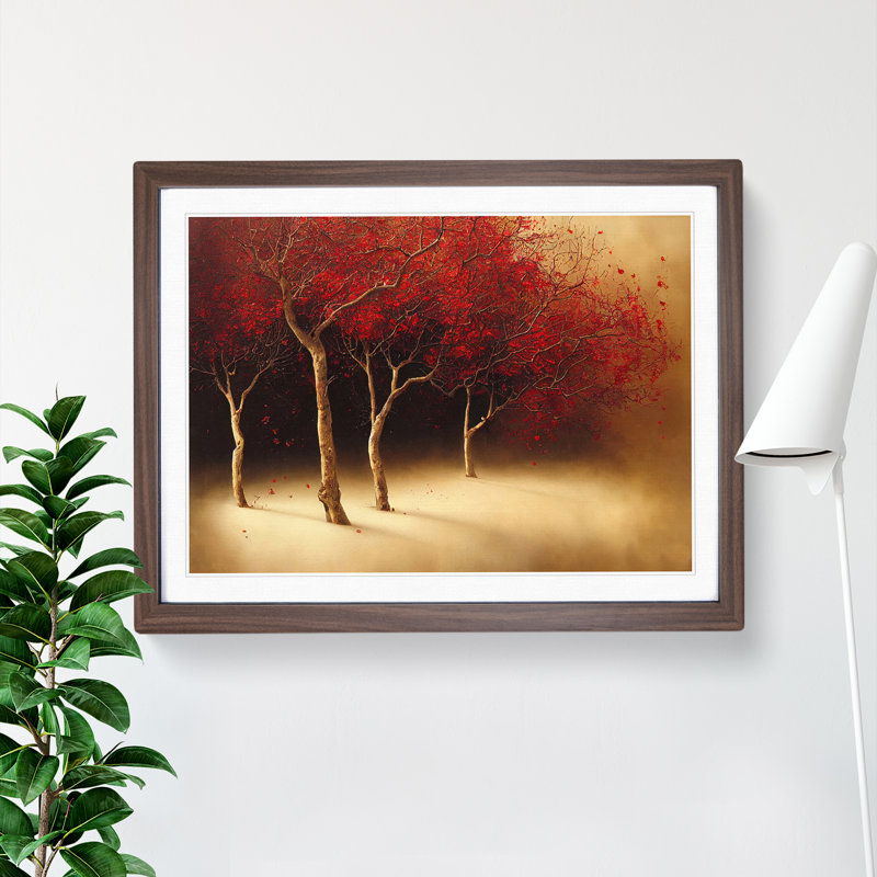 Impactful Trees - Single Picture Frame Print, 25cm H x 34cm W x 2cm D, Walnut