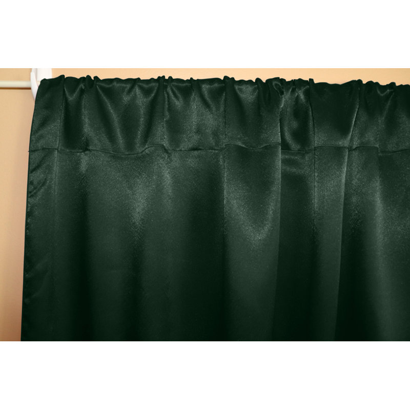 Panneau de rideau semi-transparent en polyester Dafni, L 58 po x L 120 po, Vert forêt