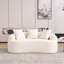 Canapé courbé en éponge à compression complète blanc, canapé compact en chenille 30D sans assemblage pour petits espaces et appartements, L 65 po, 300 lb, 3 coussins-187993370-187993374