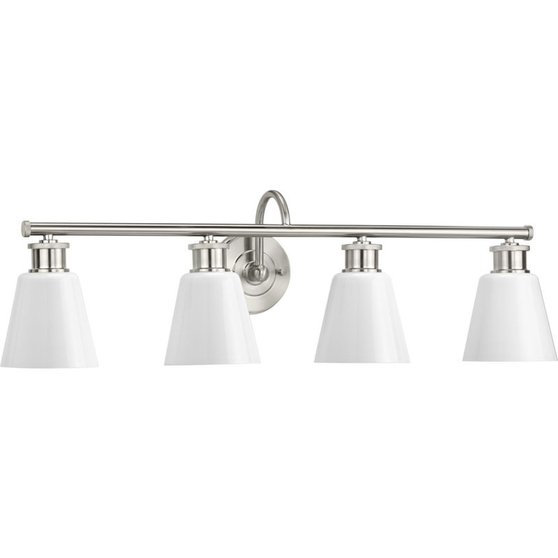 Éclairage pour meuble-lavabo à intensité variable Hollymead, Nickel brossé