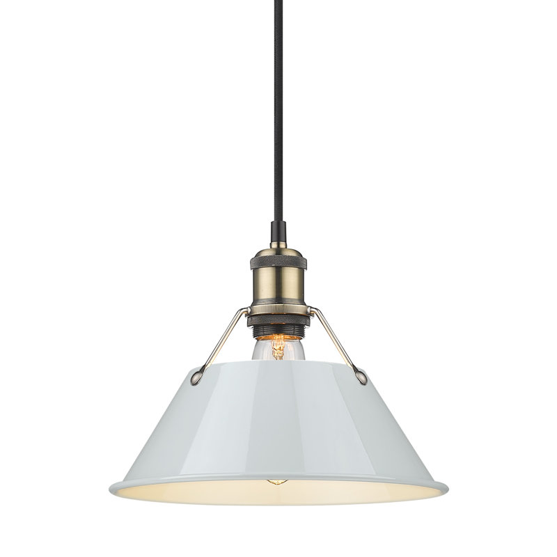 Weatherford 1 - Light Pendant, Aged Brass, 130" H x 10" W x 10" D, Dusky Blue