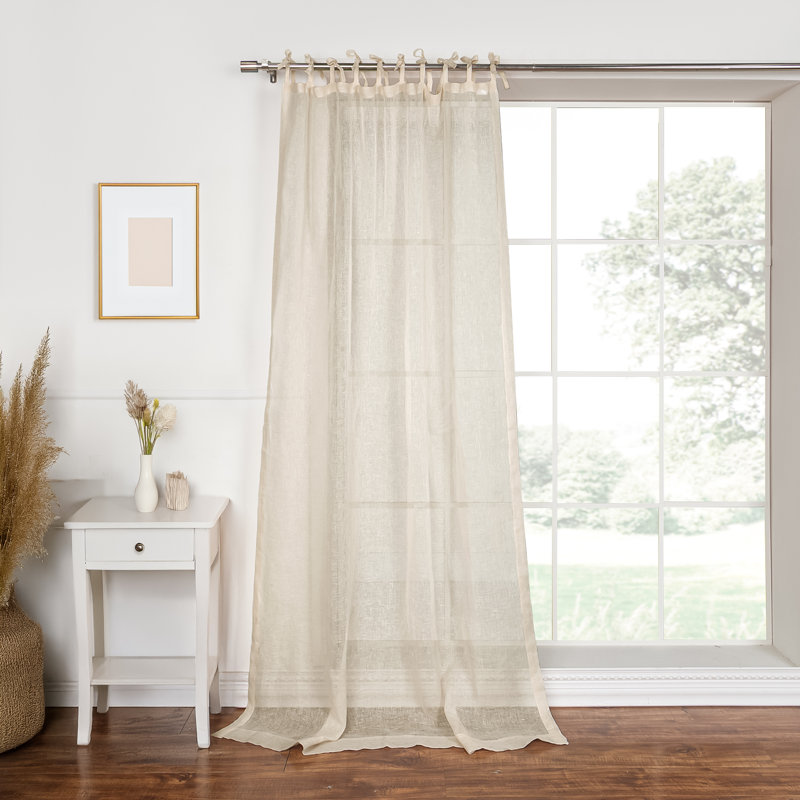 Jensen Linen Sheer Single Curtain Panel Panel, 52" W x 84" L, Oatmeal