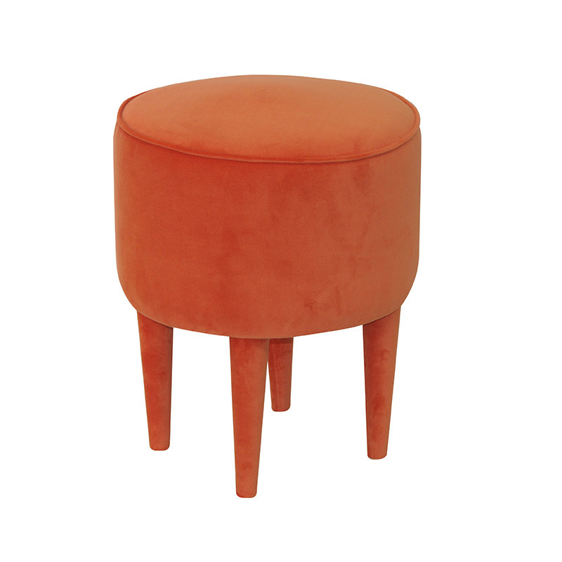 Solid + Manufactured Wood Accent Stool, Orange