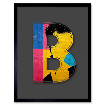 Letter B Bright Abstract Face Decorative Graffiti - Single Picture Frame Print