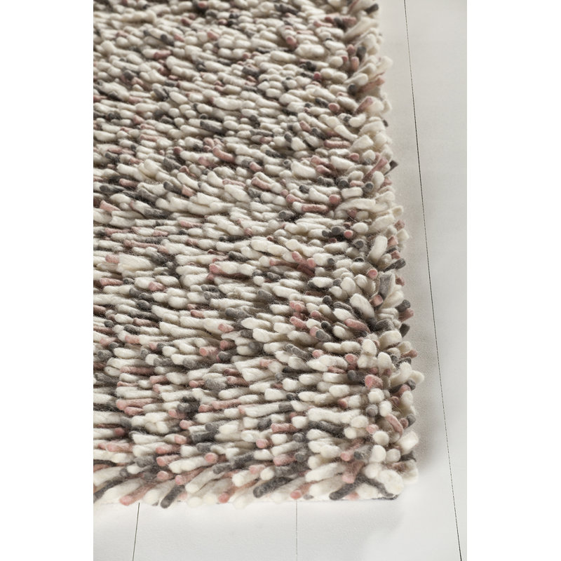 Imogen Wool Area Rug in Pink/Cream, Rectangle 5' x 7'6"