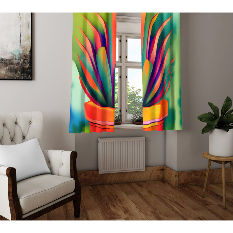Demoris Semi Sheer Curtain Panel Pair, 40" W x 61" L