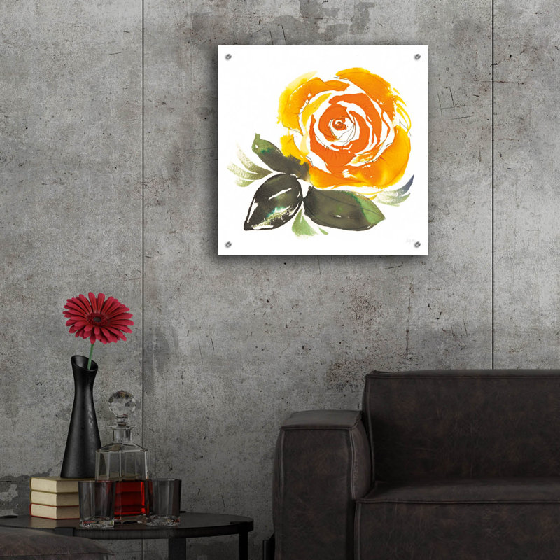 «Bold Roses», art mural en verre acrylique 2 po par Kristy, H 24 po x l 24 po x P 0,2 po