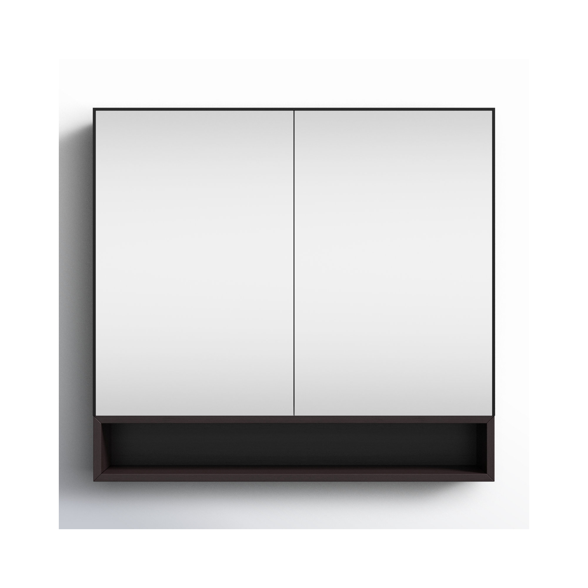 Tito Medicine Cabinet 36-Inch, Matte Black/Dark Walnut