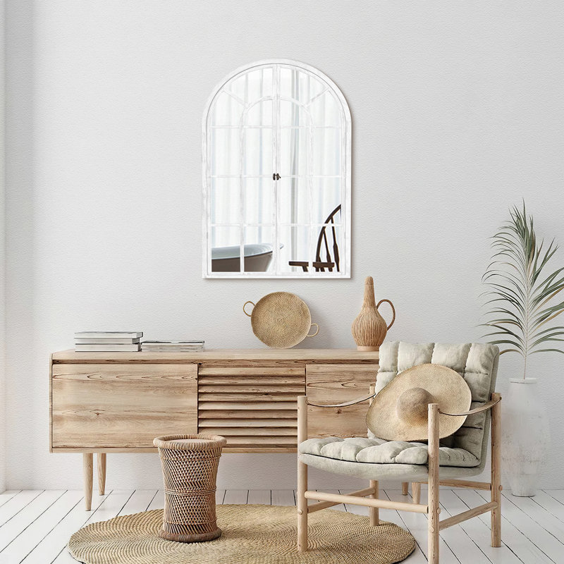 Miroir mural en bois, Blanc