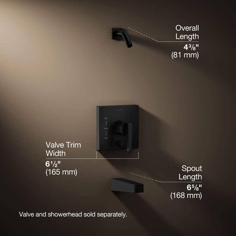 Honesty Rite-Temp (R) Bath and Shower Trim Set, Less Showerhead, Matte Black