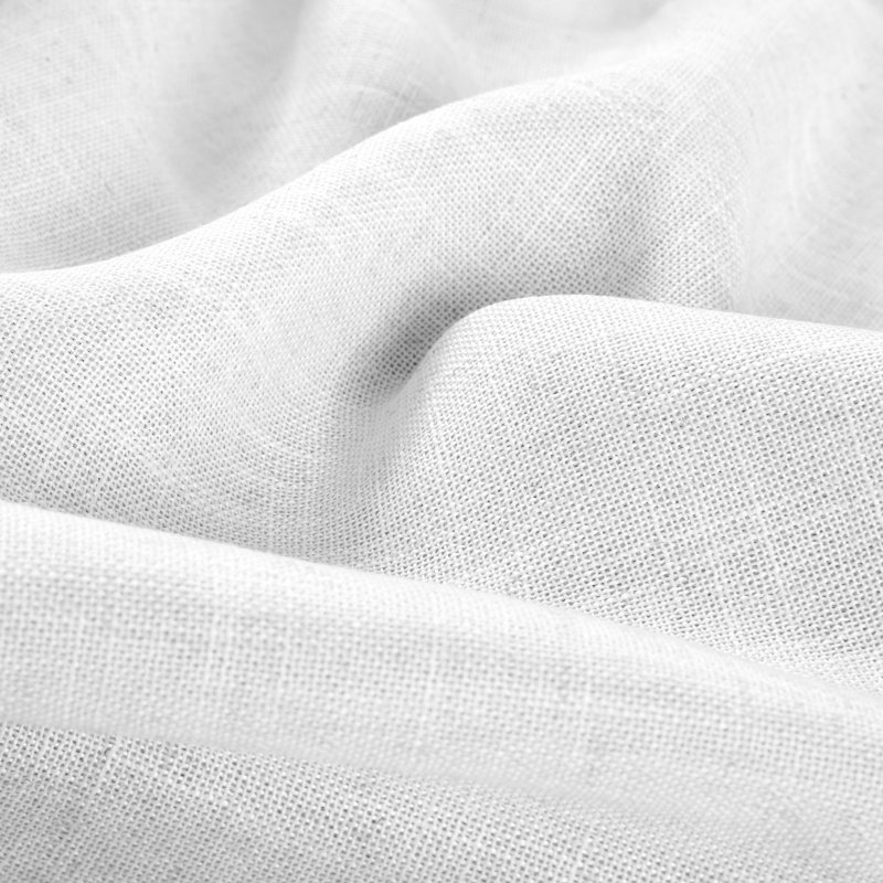 Rideau obscurcissant en mélange de lin et polyester Byoung, Blanc, L 52 po x L 108 po