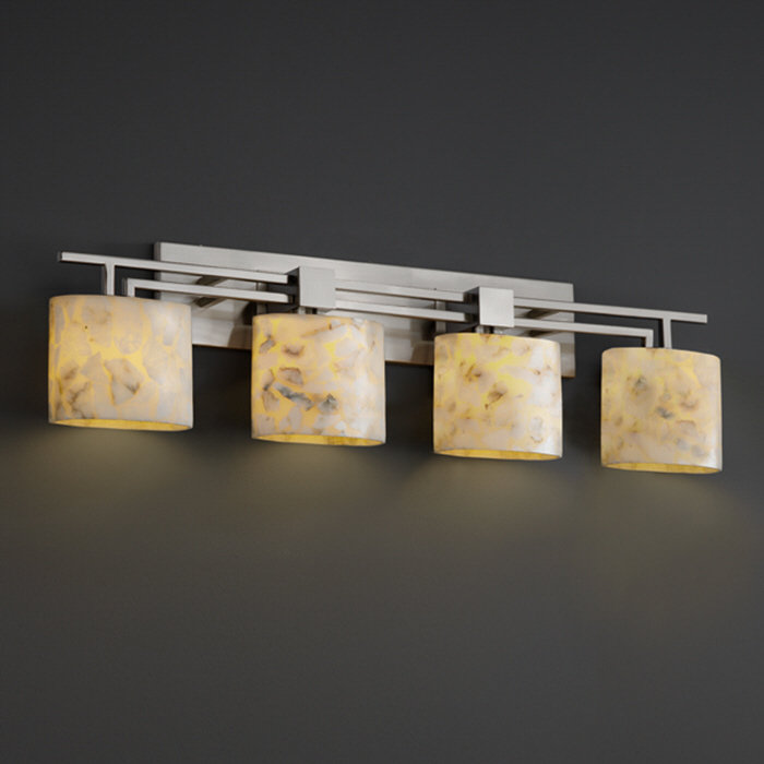 Éclairage pour salle de bain 4 lumières Bonamy, Nickel brossé
